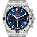 Buy Shop Breitling Chronomat B01 42mm Blue Dial Silver Steel Strap Watch for Men - AB0134101C1A1 USA Online