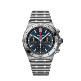 Buy Shop Breitling Chronomat B01 42mm Blue Dial Silver Steel Strap Watch for Men - AB0134101C1A1 USA Online