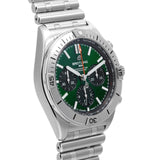 Buy Shop Breitling Chronomat B01 42mm Green Dial Silver Steel Strap Watch for Men - AB01343A1L1A1 USA Online