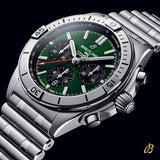 Buy Shop Breitling Chronomat B01 42mm Green Dial Silver Steel Strap Watch for Men - AB01343A1L1A1 USA Online