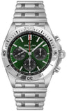 Buy Shop Breitling Chronomat B01 42mm Green Dial Silver Steel Strap Watch for Men - AB01343A1L1A1 USA Online