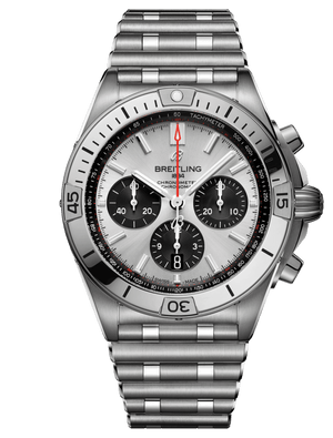 Buy Shop Breitling Chronomat B01 42mm Silver Dial Silver Steel Strap Watch for Men - AB0134101G1A1 USA Online