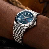 Buy Shop Breitling Chronomat GMT 40 Blue Dial Silver Steel Strap Watch for Men - A32398101C1A1 USA Online