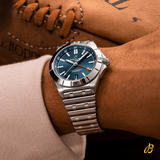 Buy Shop Breitling Chronomat GMT 40 Blue Dial Silver Steel Strap Watch for Men - A32398101C1A1 USA Online