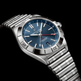Buy Shop Breitling Chronomat GMT 40 Blue Dial Silver Steel Strap Watch for Men - A32398101C1A1 USA Online