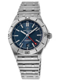Buy Shop Breitling Chronomat GMT 40 Blue Dial Silver Steel Strap Watch for Men - A32398101C1A1 USA Online