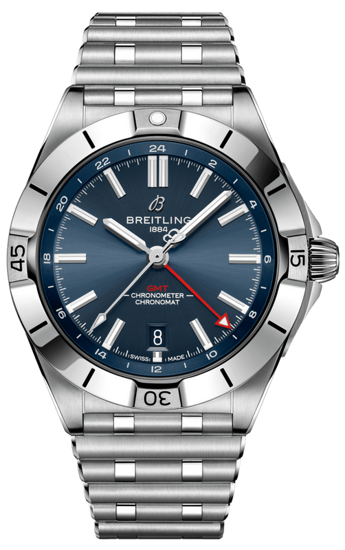 Buy Shop Breitling Chronomat GMT 40 Blue Dial Silver Steel Strap Watch for Men - A32398101C1A1 USA Online