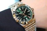 Buy Shop Breitling Chronomat GMT 40 Green Dial Silver Steel Strap Watch for Men - A32398101L1A1 USA Online