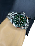 Buy Shop Breitling Chronomat GMT 40 Green Dial Silver Steel Strap Watch for Men - A32398101L1A1 USA Online