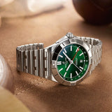 Buy Shop Breitling Chronomat GMT 40 Green Dial Silver Steel Strap Watch for Men - A32398101L1A1 USA Online