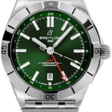 Buy Shop Breitling Chronomat GMT 40 Green Dial Silver Steel Strap Watch for Men - A32398101L1A1 USA Online