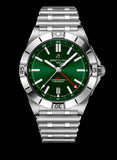 Buy Shop Breitling Chronomat GMT 40 Green Dial Silver Steel Strap Watch for Men - A32398101L1A1 USA Online
