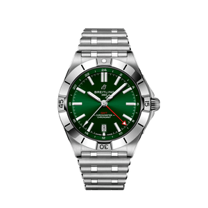 Buy Shop Breitling Chronomat GMT 40 Green Dial Silver Steel Strap Watch for Men - A32398101L1A1 USA Online