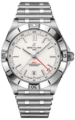 Buy Shop Breitling Chronomat GMT 40 White Dial Silver Steel Strap Watch for Men - A32398101A1A1 USA Online