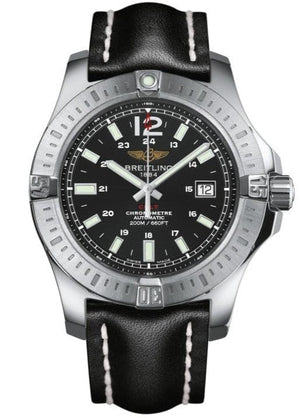Buy Shop Breitling Colt Automatic 44mm Black Dial Leather Strap Mens Watch - A1738811/BD44/435X USA Online