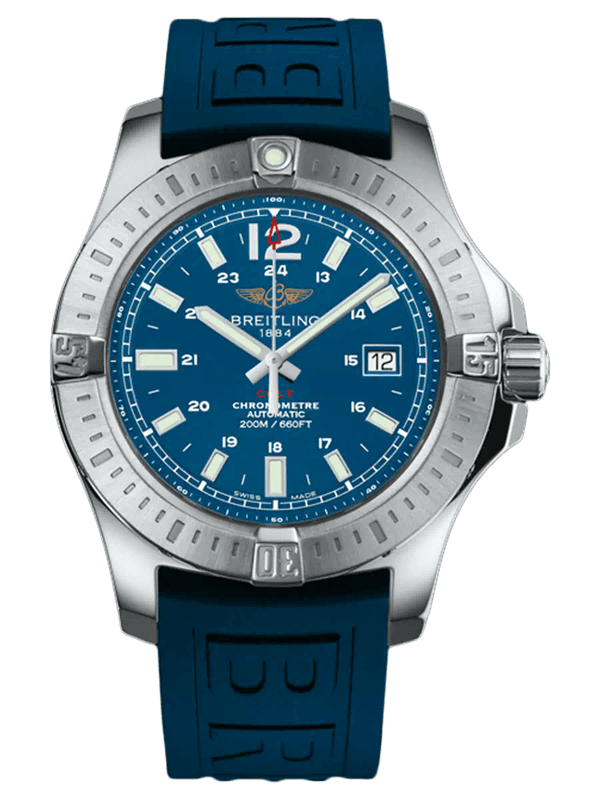 Buy Shop Breitling Colt Automatic 44mm Blue Dial Rubber Strap Mens Watch - A1738811-C906-157S USA Online