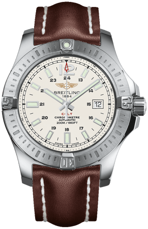 Buy Shop Breitling Colt Automatic 44mm Brown Leather Strap Mens Watch - A1738811/G791/437X USA Online