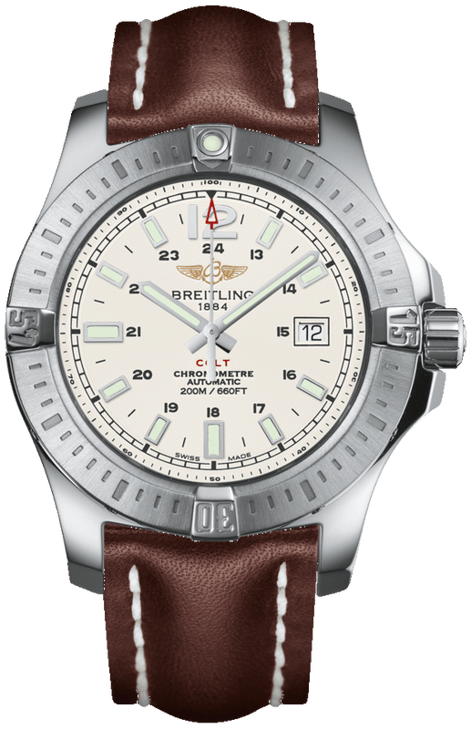 Buy Shop Breitling Colt Automatic 44mm Brown Leather Strap Mens Watch - A1738811/G791/437X USA Online