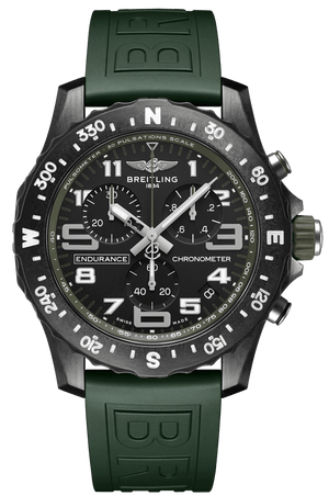 Buy Shop Breitling Endurance Pro Black Dial Green Rubber Strap Watch for Men - X82310D31B1S1 USA Online