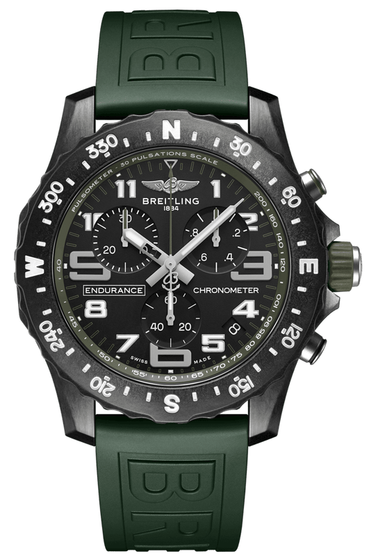 Buy Shop Breitling Endurance Pro Black Dial Green Rubber Strap Watch for Men - X82310D31B1S1 USA Online