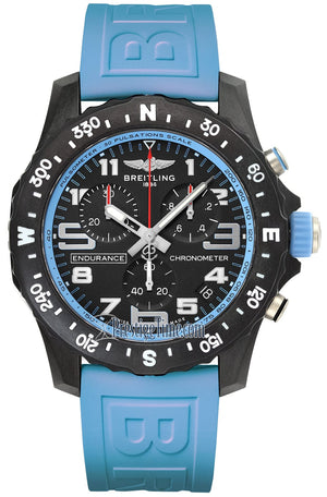 Buy Shop Breitling Endurance Pro Black Dial Light Blue Rubber Strap Watch for Men - X82310281B1S1 USA Online