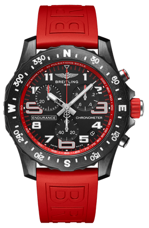 Buy Shop Breitling Endurance Pro Black Dial Red Rubber Strap Watch for Men - X82310D91B1S1 USA Online