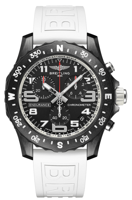 Buy Shop Breitling Endurance Pro Black Dial White Rubber Strap Watch for Men - X82310A71B1S1 USA Online
