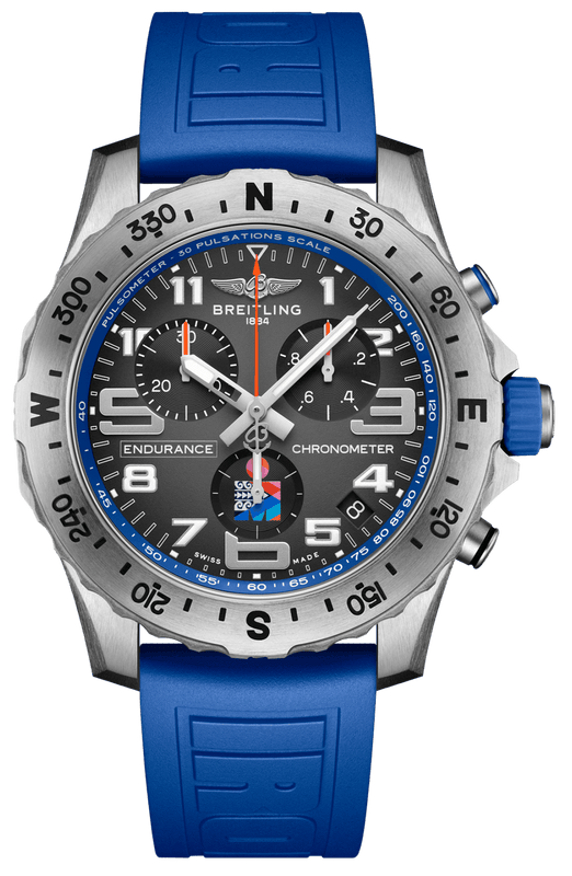 Buy Shop Breitling Endurance Pro Ironman World Championship Grey Dial Blue Rubber Strap Watch for Men - E823103A1M1S1 USA Online