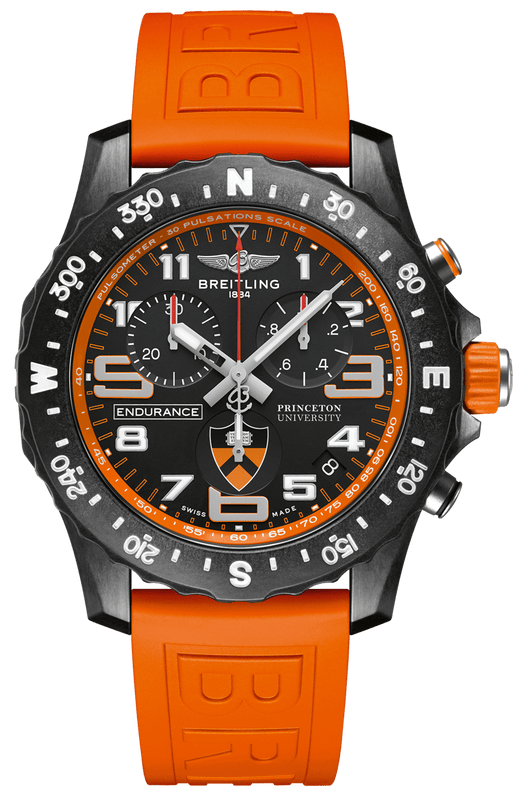 Buy Shop Breitling Endurance Pro Princeton University Edition Black Dial Orange Rubber Strap Watch for Men - X823104C1B1S1 USA Online