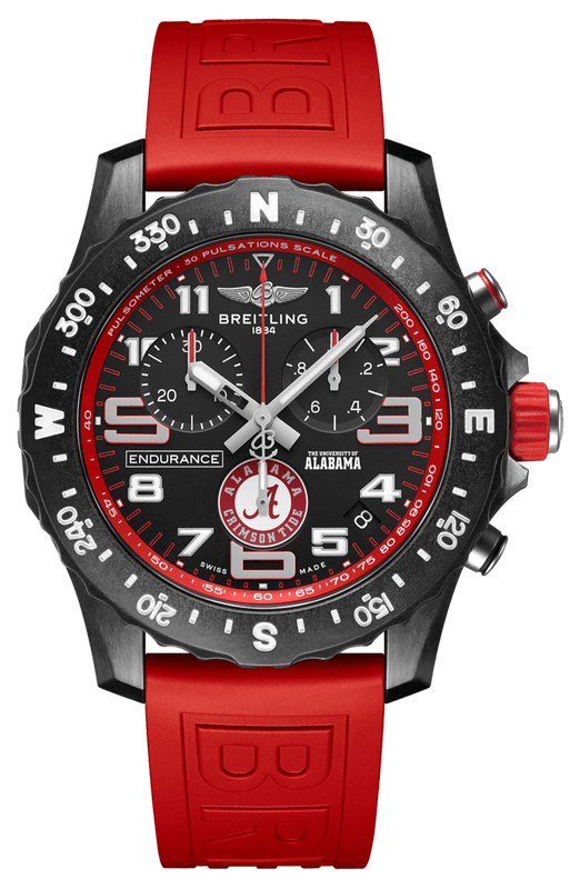 Buy Shop Breitling Endurance Pro The University of Alabama Black Dial Red Rubber Strap Watch for Men - X823102C1B1S1 USA Online