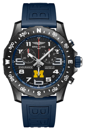 Buy Shop Breitling Endurance Pro University Black Dial Blue Rubber Strap Watch for Men - X823101C1B1S1 USA Online