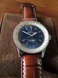 Buy Shop Breitling Navitimer 1 Automatic 41mm Blue Dial Brown Leather Strap Mens Watch - A17326211C1P1 USA Online