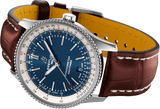 Buy Shop Breitling Navitimer 1 Automatic 41mm Blue Dial Brown Leather Strap Mens Watch - A17326211C1P1 USA Online
