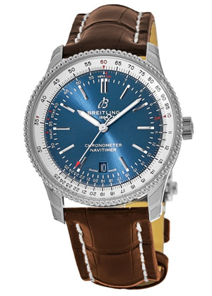 Buy Shop Breitling Navitimer 1 Automatic 41mm Blue Dial Brown Leather Strap Mens Watch - A17326211C1P1 USA Online