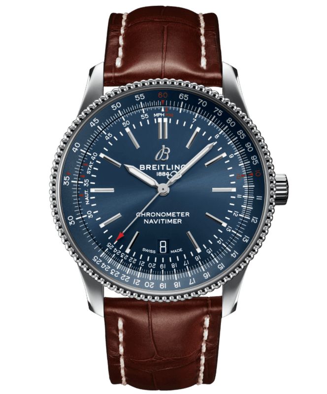 Buy Shop Breitling Navitimer 1 Automatic 41mm Blue Dial Brown Steel Strap Watch for Men - A17326161C1P1 USA Online