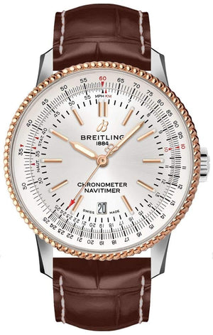 Buy Shop Breitling Navitimer 1 Automatic 41mm White Dial Brown Leather Strap Mens Watch - U17326241G1P2 USA Online