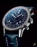 Buy Shop Breitling Navitimer Automatic 35 Blue Dial Blue Leather Strap Watch for Men - A17395161C1P1 USA Online