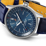 Buy Shop Breitling Navitimer Automatic 35 Blue Dial Blue Leather Strap Watch for Men - A17395161C1P1 USA Online
