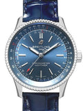 Buy Shop Breitling Navitimer Automatic 35 Blue Dial Blue Leather Strap Watch for Men - A17395161C1P1 USA Online