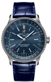 Buy Shop Breitling Navitimer Automatic 35 Blue Dial Blue Leather Strap Watch for Men - A17395161C1P1 USA Online