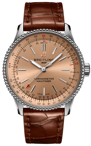 Buy Shop Breitling Navitimer Automatic 35 Brown Dial Brown Leather Strap Watch for Men - A17395201K1P1 USA Online