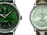 Buy Shop Breitling Navitimer Automatic 35 Green Dial Green Leather Strap Watch for Women - A17395361L1P1 USA Online