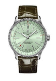 Buy Shop Breitling Navitimer Automatic 35 Green Dial Green Leather Strap Watch for Women - A17395361L1P1 USA Online