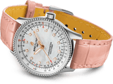 Buy Shop Breitling Navitimer Automatic 35 Mother of Pearl Dial Pink Leather Strap Watch for Women - A17395211A1P3 USA Online