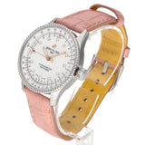 Buy Shop Breitling Navitimer Automatic 35 Mother of Pearl Dial Pink Leather Strap Watch for Women - A17395211A1P3 USA Online