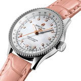 Buy Shop Breitling Navitimer Automatic 35 Mother of Pearl Dial Pink Leather Strap Watch for Women - A17395211A1P3 USA Online