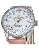 Buy Shop Breitling Navitimer Automatic 35 Mother of Pearl Dial Pink Leather Strap Watch for Women - A17395211A1P3 USA Online