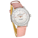 Buy Shop Breitling Navitimer Automatic 35 Mother of Pearl Dial Pink Leather Strap Watch for Women - A17395211A1P3 USA Online