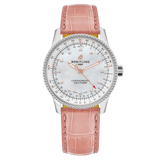 Buy Shop Breitling Navitimer Automatic 35 Mother of Pearl Dial Pink Leather Strap Watch for Women - A17395211A1P3 USA Online