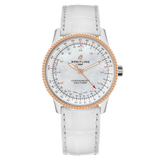 Buy Shop Breitling Navitimer Automatic 35 Mother of Pearl Dial White Leather Strap Watch for Women - U17395211A1P3 USA Online